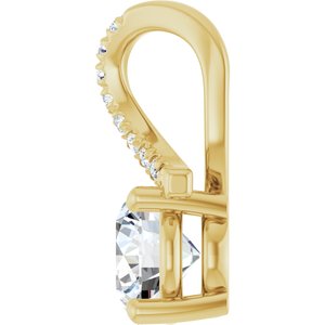 18K Yellow Gold 6.5 mm Round Pendant Mounting – image 5
