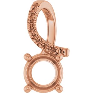 10K Rose Gold 6.5 mm Round Pendant Mounting – image 2