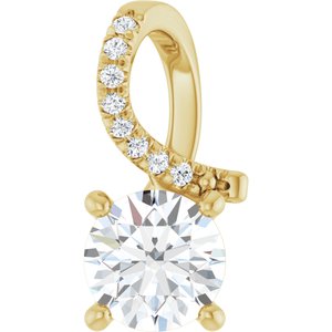 10K Yellow Gold 6.5 mm Round Pendant Mounting