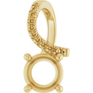 18K Yellow Gold 6.5 mm Round Pendant Mounting – image 2