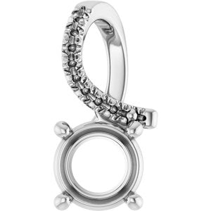 14K X1 White Gold 6.5 mm Round Pendant Mounting – image 2