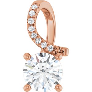 14K Rose Gold 6.5 mm Round Pendant Mounting