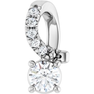 14K White Gold 3.2 mm Round Pendant Mounting