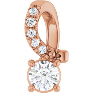 14K Rose Gold 3.2 mm Round Pendant Mounting