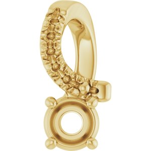 10K Yellow Gold 3.2 mm Round Pendant Mounting – image 2