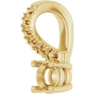 14K Yellow Gold 3.2 mm Round Pendant Mounting – image 4