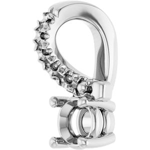 10K White Gold 3.2 mm Round Pendant Mounting – image 4