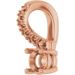 10K Rose Gold 3.2 mm Round Pendant Mounting – image 4