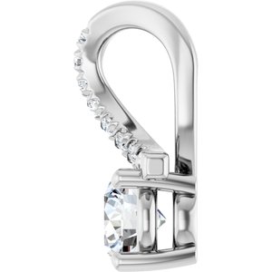 14K White Gold 4.8 mm Round Pendant Mounting – image 5