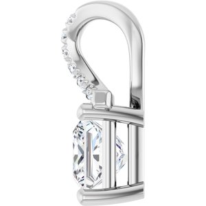 14K White Gold 5.5x5.5 mm Square Pendant Mounting – image 5