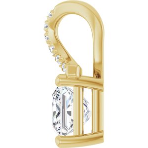14K Yellow Gold 5.5x5.5 mm Square Pendant Mounting – image 5
