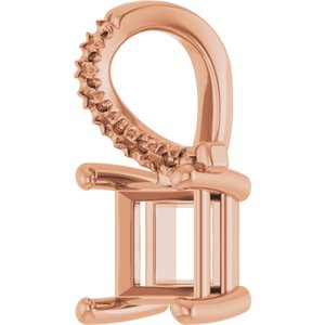10K Rose Gold 5.5x5.5 mm Square Pendant Mounting – image 4