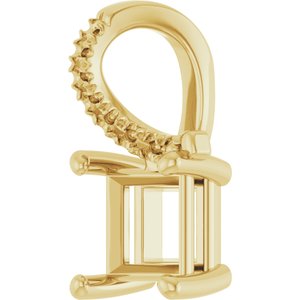 14K Yellow Gold 5.5x5.5 mm Square Pendant Mounting – image 4