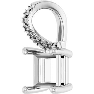 18K White Gold 5.5x5.5 mm Square Pendant Mounting – image 4