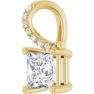 18K Yellow Gold 5.5x5.5 mm Square Pendant Mounting – image 3