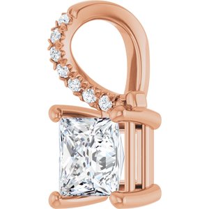 10K Rose Gold 5.5x5.5 mm Square Pendant Mounting – image 3