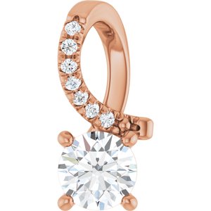 18K Rose Gold 4.8 mm Round Pendant Mounting