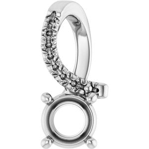 14K White Gold 4.8 mm Round Pendant Mounting – image 2