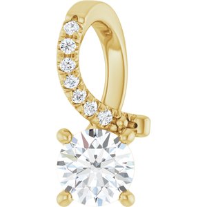 18K Yellow Gold 4.8 mm Round Pendant Mounting