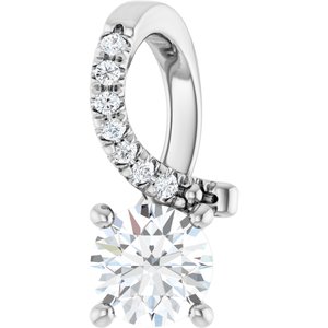 14K X1 White Gold 4.8 mm Round Pendant Mounting