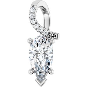 18K White Gold 10.5x5.5 mm Pear Pendant Mounting