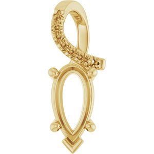 18K Yellow Gold 10.5x5.5 mm Pear Pendant Mounting – image 2