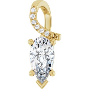 14K Yellow Gold 10.5x5.5 mm Pear Pendant Mounting