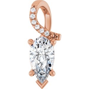 14K Rose Gold 10.5x5.5 mm Pear Pendant Mounting