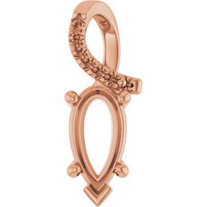 14K Rose Gold 10.5x5.5 mm Pear Pendant Mounting – image 2