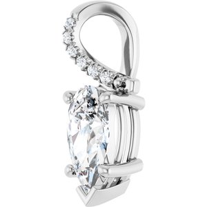 Sterling Silver 10.5x5.5 mm Pear Pendant Mounting – image 3