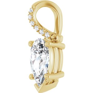 18K Yellow Gold 10.5x5.5 mm Pear Pendant Mounting – image 3