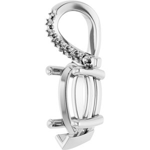 10K White Gold 10.5x5.5 mm Pear Pendant Mounting – image 4