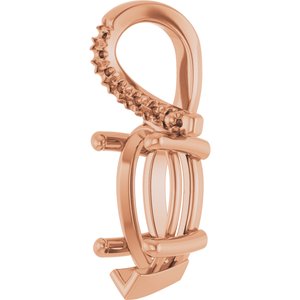 18K Rose Gold 10.5x5.5 mm Pear Pendant Mounting – image 4