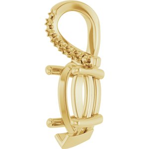 18K Yellow Gold 10.5x5.5 mm Pear Pendant Mounting – image 4