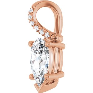 10K Rose Gold 10.5x5.5 mm Pear Pendant Mounting – image 3