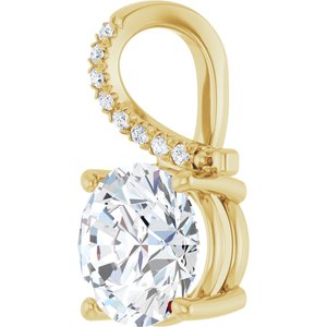 18K Yellow Gold 9.4 mm Round Pendant Mounting – image 3