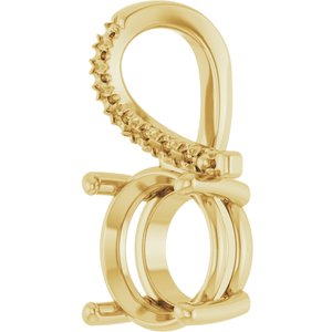 18K Yellow Gold 9.4 mm Round Pendant Mounting – image 4