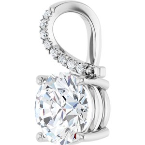14K White Gold 9.4 mm Round Pendant Mounting – image 3