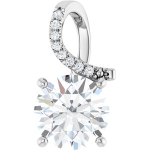 14K X1 White Gold 9.4 mm Round Pendant Mounting