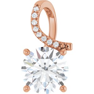 14K Rose Gold 9.4 mm Round Pendant Mounting