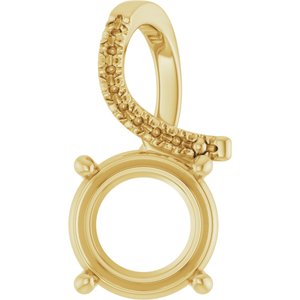 14K Yellow Gold 9.4 mm Round Pendant Mounting – image 2