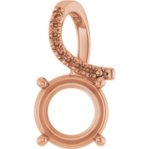 18K Rose Gold 9.4 mm Round Pendant Mounting – image 2
