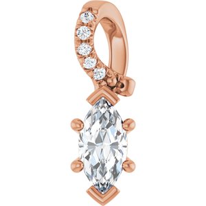 10K Rose Gold 7x3.5 mm Marquise Pendant Mounting