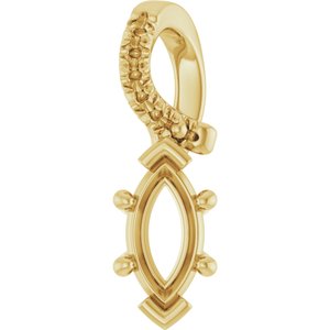18K Yellow Gold 7x3.5 mm Marquise Pendant Mounting – image 2
