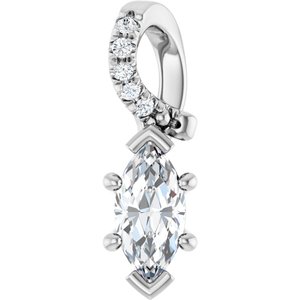 Sterling Silver 7x3.5 mm Marquise Pendant Mounting