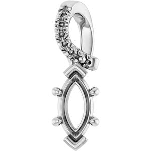 Platinum 7x3.5 mm Marquise Pendant Mounting – image 2