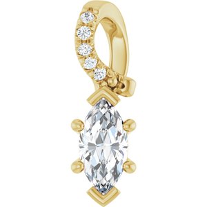18K Yellow Gold 7x3.5 mm Marquise Pendant Mounting