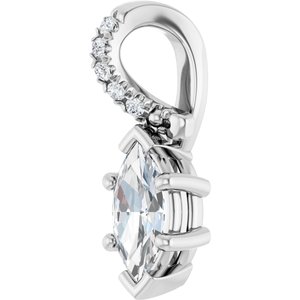 Sterling Silver 7x3.5 mm Marquise Pendant Mounting – image 3