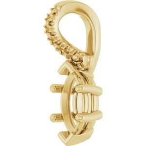14K Yellow Gold 7x3.5 mm Marquise Pendant Mounting – image 4
