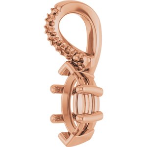 10K Rose Gold 7x3.5 mm Marquise Pendant Mounting – image 4